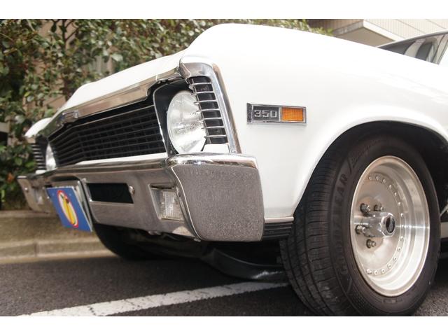シボレーノーバ ベースグレード　１９７０ＭＹ　０６年登録国内１オーナー　ブラック内装レストア　　　　ＡＴＯ／Ｈ・ディーラー系工場の記録１３枚　３５０エンジン　ホーリーキャブ・クローム加工　Ａレーシング１５ＡＷ　外マフラー（35枚目）