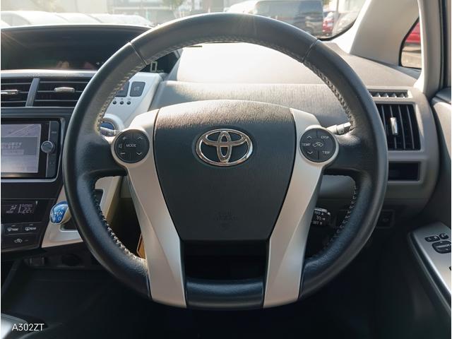 プリウスアルファ G 7人乗り クルコン LEDヘッド 前フォグ 純正ナビ Bluetooth フルセグ バックカメラ USB CD DVD プッシュスタート スマートキー 純正アルミ 禁煙車(22枚目)