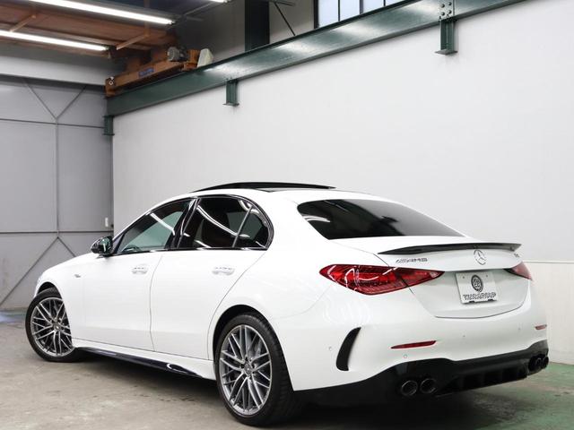 Cクラス C43 4マチック 現行 RSP 赤/黒革 パノラマSR 純正ナビ TV ブルメスターS Carplay LEDハイパフォ AMGリアルパフォーマンスサウンド AMG強化ブレーキ AMGエアロ&19インチAW 2年保証(17枚目)