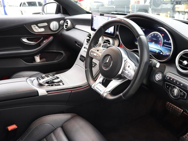Cクラス C43 4マチッククーペ レーダーSP 黒革 ヒーター パノラマSR ナビTV ブルメS Carplay Bカメ HUD LEDヘッドライト 自動Rゲート AMGスタイリング AMGエグゾースト AMG19インチAW 2年保証(6枚目)