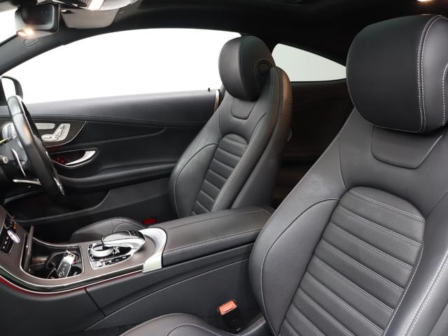 Cクラス C43 4マチッククーペ レーダーSP 黒革 ヒーター パノラマSR ナビTV ブルメS Carplay Bカメ HUD LEDヘッドライト 自動Rゲート AMGスタイリング AMGエグゾースト AMG19インチAW 2年保証(19枚目)