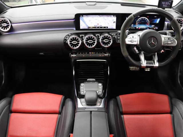 Ａクラス Ａ４５　Ｓ　４マチック＋　ＡＭＧアドバンスド＆パフォーマンスＰ　赤／黒革　ベンチレーター　パノラマＳＲ　純正ナビ　３６０カメラ　ＨＵＤ　アドバンスドサウンド　ＡＭＧドライブコントロールスイッチ　ＡＭＧエアロ＆１９ＡＷ　２年保証（2枚目）