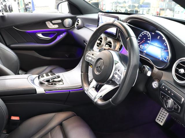 Ｃクラス Ｃ４３　４マチック　後期　レーダーＰ　ＡＣＣ　黒革　パノラマＳＲ　　ナビＴＶ　ブルメＳ　Ｂカメラ　エアバランスＰ　ヘッドアップＤ　ＰＴＳ　ＬＥＤライト　３９０ｐｓ　９速ＡＴ　ＢＣ２０インチＡＷ　ローダウン　２年保証付（6枚目）