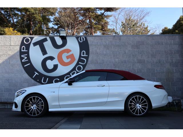 Ｃクラス Ｃ４３　４マチック　カブリオレ　ＲＳＰ　ダークレッドソフトトップ　クランベリーレッド革　シートヒーター　エアスカーフ　エアキャップ　ナビＴＶ　Ｂモニター　ブルメスターＳ　ＨＵＤ　ＬＥＤヘッド　キーレスＧＯ　ＡＭＧ１９ＡＷ　２年保証（38枚目）