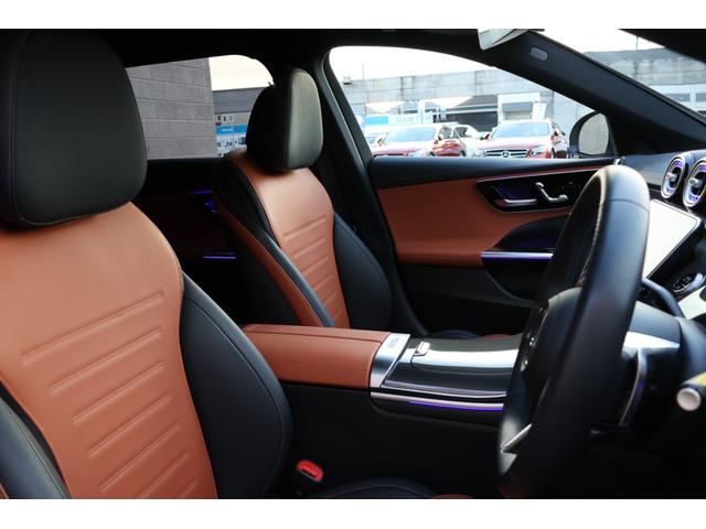 Cクラスステーションワゴン C200ステーションワゴンアバンギャルドAMGライP 1オーナー レーダーP レザーエクスクルーシブP ベーシックP パノラマSR シエナブラウン革 シートヒーター MBUX ARナビTV 電動Rゲート 360度カメラ HUD AMG18AW 2年保証(7枚目)