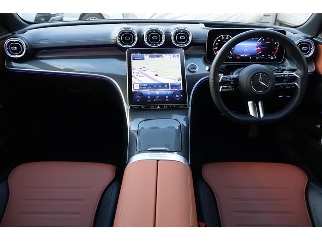 Cクラスステーションワゴン C200ステーションワゴンアバンギャルドAMGライP 1オーナー レーダーP レザーエクスクルーシブP ベーシックP パノラマSR シエナブラウン革 シートヒーター MBUX ARナビTV 電動Rゲート 360度カメラ HUD AMG18AW 2年保証(19枚目)