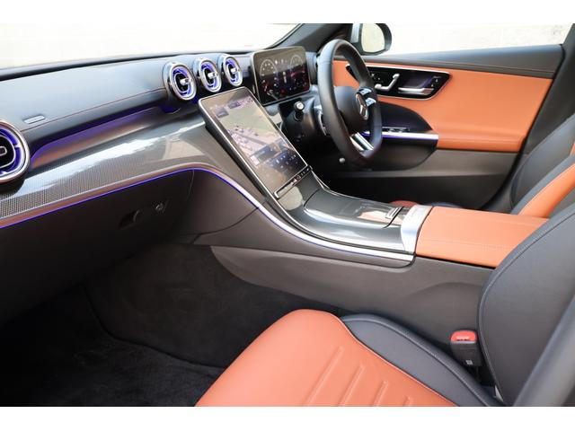 Cクラスステーションワゴン C200ステーションワゴンアバンギャルドAMGライP 1オーナー レーダーP レザーエクスクルーシブP ベーシックP パノラマSR シエナブラウン革 シートヒーター MBUX ARナビTV 電動Rゲート 360度カメラ HUD AMG18AW 2年保証(23枚目)
