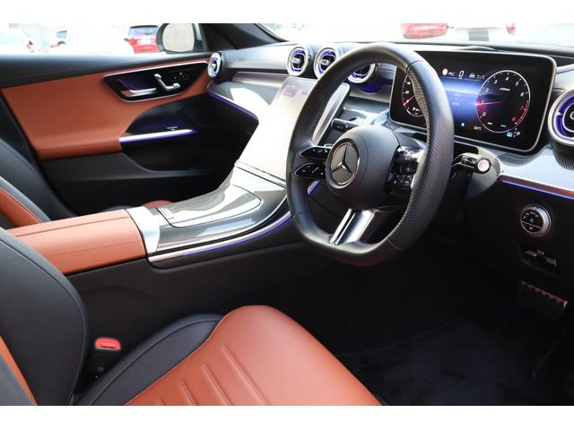Cクラスステーションワゴン C200ステーションワゴンアバンギャルドAMGライP 1オーナー レーダーP レザーエクスクルーシブP ベーシックP パノラマSR シエナブラウン革 シートヒーター MBUX ARナビTV 電動Rゲート 360度カメラ HUD AMG18AW 2年保証(27枚目)