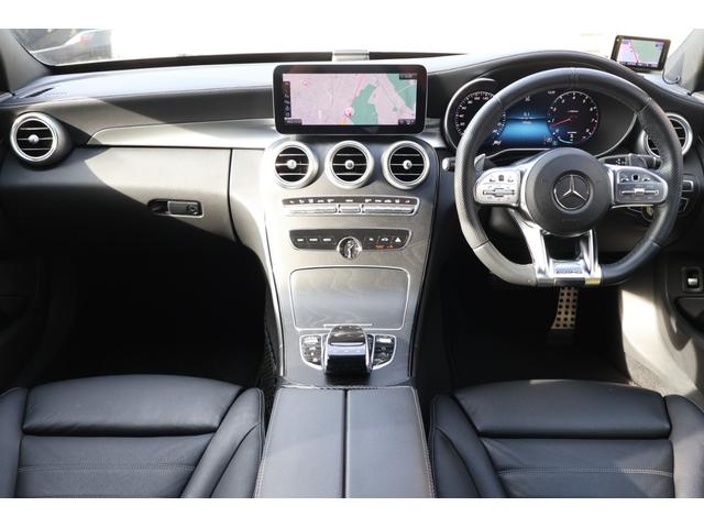 Cクラス C43 4マチック 後期 レーダーP ナイトP エアバランスP パノラマSR ブラック革シート シートH ナビTV AppleCarPlay ブルメスター フットトランクOP HUD KW車高調 AMG19AW 2年保証(19枚目)