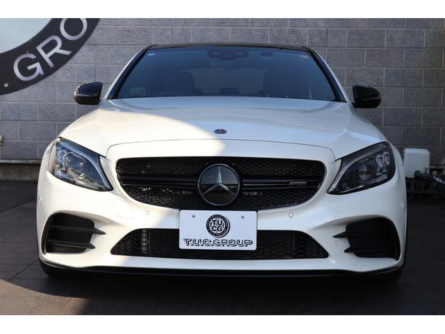 Cクラス C43 4マチック 後期 レーダーP ナイトP エアバランスP パノラマSR ブラック革シート シートH ナビTV AppleCarPlay ブルメスター フットトランクOP HUD KW車高調 AMG19AW 2年保証(21枚目)
