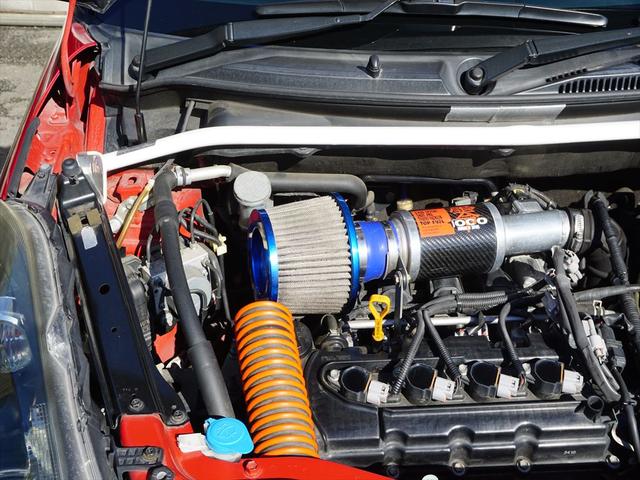 スイフト ＲＳ　禁煙車　カーボンボンネット　３連メーター　車高調　マフラー　ストラットタワーバー　外ドアミラー　ＺＥＲＯ１０００パワーフィルター　ＳチューンＥＣＵ　外マフラー　１６インチアルミ　ＥＴＣビッグスロットル（37枚目）