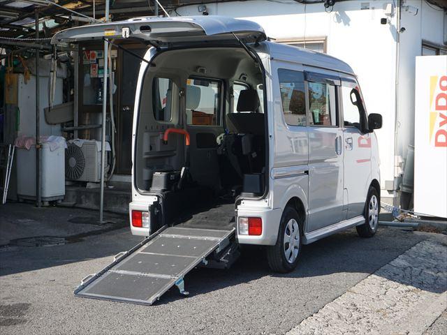エブリイワゴン 　福祉車両車いす移動車分割式リヤシート　電動ウィンチ　ウィンチリモコン　車両非課税　スマートキー２個　エクリプスナビ　取説保証書　リヤヒーター　手すり　１年保証（26枚目）