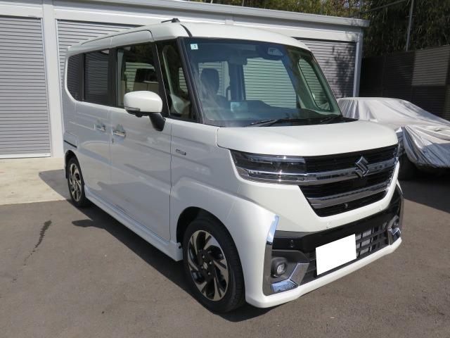 スペーシアカスタム ハイブリッドXSターボ 全方位モニター付ナビ スズキセーフティサポート スズキコネクト対応通信機装着車 前後ドラレコ付デジタルインナーミラー ETC2.0 両側電動スライドドア 電動パーキングブレーキ フロアマット HDMI(6枚目)