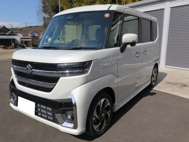 スペーシアカスタム ハイブリッドXSターボ 全方位モニター付ナビ スズキセーフティサポート スズキコネクト対応通信機装着車 前後ドラレコ付デジタルインナーミラー ETC2.0 両側電動スライドドア 電動パーキングブレーキ フロアマット HDMI(7枚目)