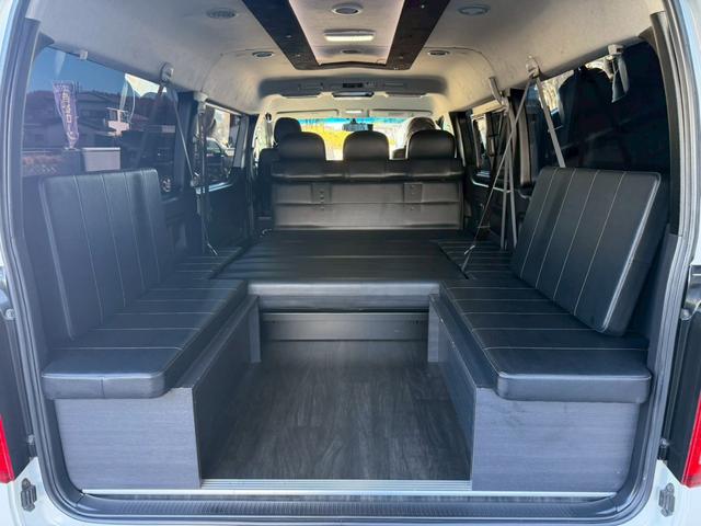 ハイエースワゴン GL 車検整備付 キーレス プッシュスタート 電格ミラー CD DVD再生 TV ナビ ETC バックカメラ リアモニター アルミ ローダウン 車高調 クルコン エアロ フルフラット ACコンセント(32枚目)