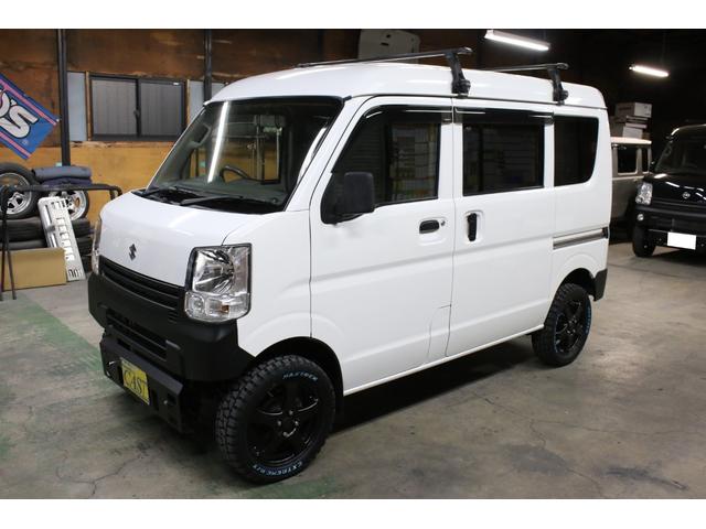 エブリイ ＰＡ　パートタイム４ＷＤ　ボタン切替　リフトアップ　１５インチアルミホイール　ショートバンパー仕様チッピング塗装　オリジナルスキッドプレート　ＬＥＤライト　ナビＴＶ　ブルートゥース　ＤＶＤ　Ｂカメ　ＥＴＣ（80枚目）