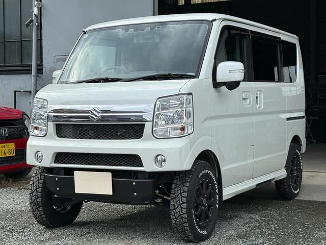 エブリイワゴン ＰＺターボスペシャル　プラスライン公認４インチリフトアップ　プラスライン前後バンパー　プラスラインマフラー　ＡＬＰＩＮＥ８インチナビ　ＡＬＰＩＮＥフリップダウンモニター　ＡＬＰＩＮＥデジタルインナーミラー　スキッドプレート（9枚目）