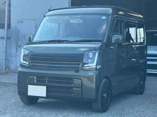 エブリイ ジョインターボ　５ＭＴ　ＢＬＩＴＺ車高調　荷室フローリング仕様　デイトナ１４インチＷ　社外インナーブラックヘッドライト　社外テール　ロッソモデロ２本出しマフラー　レザー調シートカバー　ルーフ用ネットラック（8枚目）