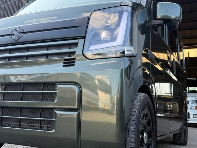 エブリイ ジョインターボ　５ＭＴ　ＢＬＩＴＺ車高調　荷室フローリング仕様　デイトナ１４インチＷ　社外インナーブラックヘッドライト　社外テール　ロッソモデロ２本出しマフラー　レザー調シートカバー　ルーフ用ネットラック（13枚目）