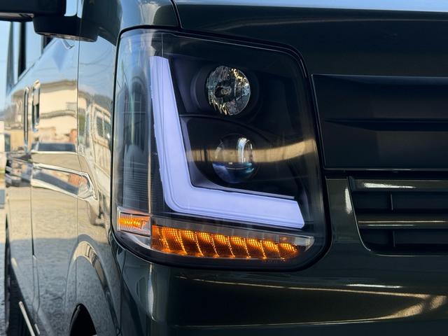 エブリイ ジョインターボ　５ＭＴ　ＢＬＩＴＺ車高調　荷室フローリング仕様　デイトナ１４インチＷ　社外インナーブラックヘッドライト　社外テール　ロッソモデロ２本出しマフラー　レザー調シートカバー　ルーフ用ネットラック（15枚目）