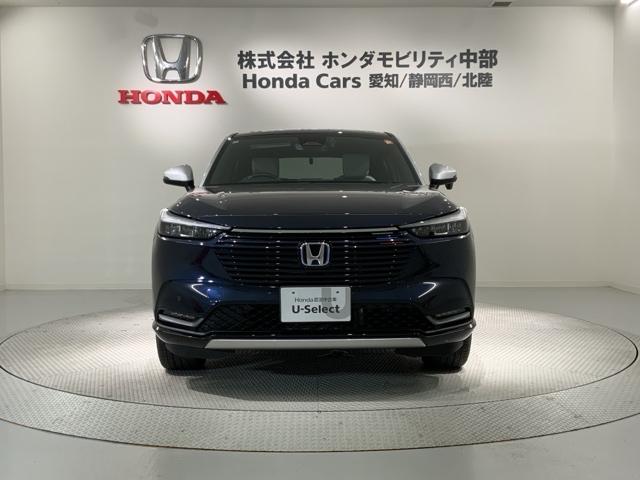 ヴェゼル ｅ：ＨＥＶＰＬａＹ　ＨＳＥＮＳＩＮＧ　２ト－ン　最長５年保証　ＥＴＣ　衝突被害軽減ブレーキ　カーテンエアバッグ　盗難防止装置　ＡＢＳ　ＥＳＣ　１オーナー　フルオートエアコン　リアカメラ　シートヒータ　エアバッグ　記録簿（53枚目）