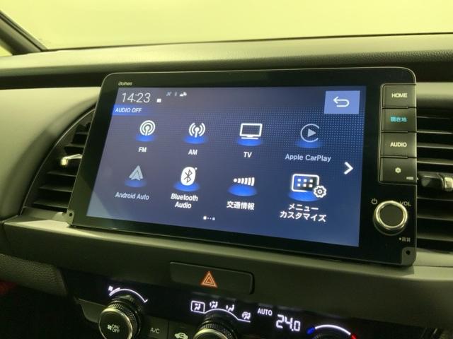 フィット e:HEVホーム H SENSING 新車保証 試乗車 ワンオ-ナ- ナビLXM-242ZFNI TV Rカメラ BTオ-ディオ ETC LEDライト VSA クルコン スマ-トキ- スペアキ-盗難防止装置 整備記録簿(40枚目)