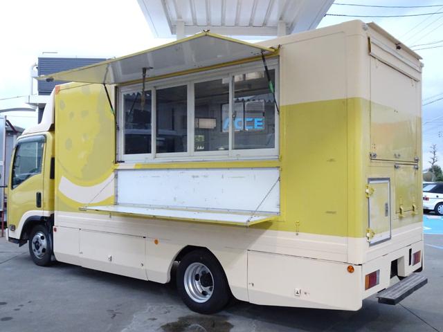 移動販売車 キッチンカー 加工車登録 跳ね上げ扉 シンク 作業台 カウンター外テーブル 車輌総重量3,685Kg スムーサー 2ペダル NOx・PM適合 フードトラック ケータリングカー(22枚目)