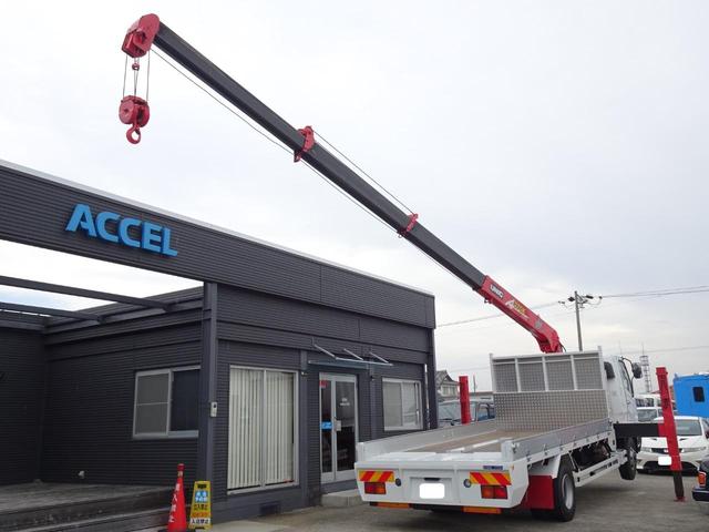 積載2.2t 荷台長さ486cm ハイジャッキ セルフ セルフクレーン セルフローダー 240馬力 ユニック4段クレーン2.93t ラジコン フックイン 三方あおり 重機運搬車 回送車 GVW8t未満(7枚目)