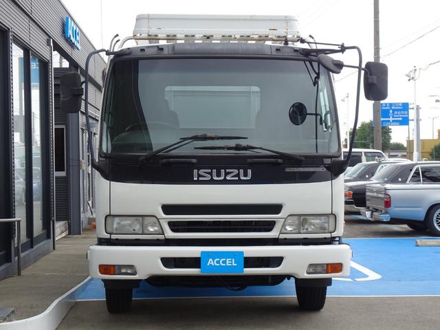 フォワード 　積載３ｔ　アルミブロック　５方開　パワーゲート　荷台鉄床　荷台長さ６２０Ｘ幅２１６Ｘ高５８　６ＭＴ　車両総重量７９９０ｋｇ　ベッド付き　ＮＯｘ・ＰＭ適合車　平／平ボディ／平ボデー　ＰＡ－ＦＲＲ３４Ｌ４（15枚目）