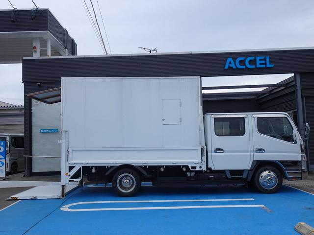 キャンター 　積載２ｔ　ダブルキャブ　６人乗り　５ＭＴ　新明和　垂直パワーゲート　ＰＧ　昇降能力８００ｋｇ　荷台長３１２幅１６９高１９９　原動機４Ｍ４２　ディーゼルターボ　ＮＯｘ・ＰＭ適合（15枚目）