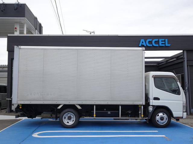 キャンター 　積載２ｔ　アルミバン　跳ね上げ　パワーゲート　ＰＧ　昇降能力１０００ｋｇ　日本フルハーフ　５ＭＴ　荷台寸法　長４６０　幅１７７　高１９５（14枚目）