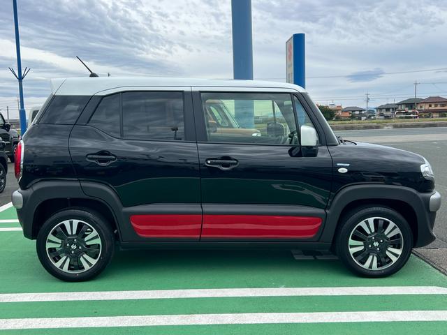 クロスビー HYBRID MV 4型 ターボエンジン LEDライト オートライト プッシュスタート シートヒーター オートエアコン スズキセーフティーサポート 衝突被害軽減システム アイドリングストップ 横滑り防止機能 盗難防止システム 衝突安全ボディ(5枚目)