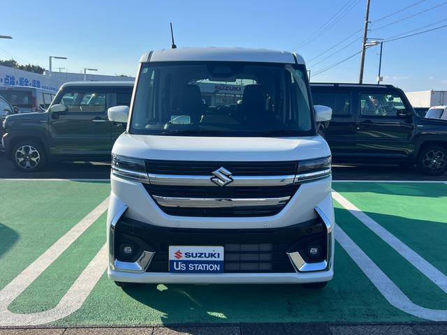 スペーシアカスタム HYBRID XS 全方位モニター付きナビ スズキコネクト スズキコネクト対応車 バックカメラ オートライト Bluetooth スライドドア 純正ナビ プッシュスタート シートヒーター オートエアコン スズキセーフティーサポート 衝突被害軽減システム(3枚目)