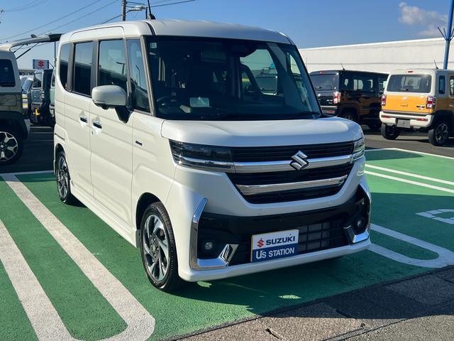 スペーシアカスタム HYBRID XS 全方位モニター付きナビ スズキコネクト スズキコネクト対応車 バックカメラ オートライト Bluetooth スライドドア 純正ナビ プッシュスタート シートヒーター オートエアコン スズキセーフティーサポート 衝突被害軽減システム(4枚目)