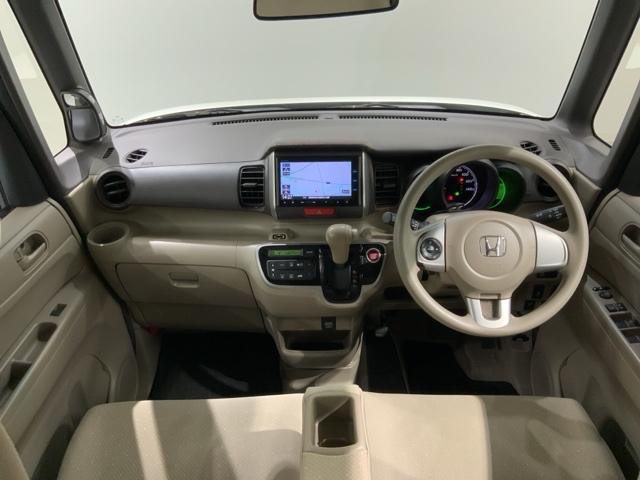 Ｎ－ＢＯＸ Ｇ・Ｌパッケージ　あんしんＰＫＧ　１年保証　ワンオーナー　ナビＶＸＭ－１４５ＶＦＩ　ＴＶ　Ｒカメラ　ＣＤ録音　ＤＶＤ　ＨＩＤ　ＶＳＡ　アルミ　ベンチシート　ドアバイザー　スマートキー　盗難防止装置　整備記録簿　ＡＡＣ（8枚目）