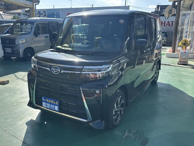 タント カスタムＸリミテッド　特別仕様車　スマートクルーズパック　９インチスマホ連携ディスプレイオーディオ　スマートアシスト　ＬＥＤヘッドランプ　両側パワースライドドア　電動パーキングブレーキ　ロールサンシェード　届出済未使用車（4枚目）