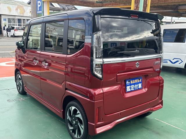 スペーシアカスタム ハイブリッドXS 全方位カメラ付きナビゲーション スマートキー LEDヘッドライト 両側パワースライドドア フルオートエアコン シートヒーター ロールサンシェード シートバックテーブル サーキュレーター 届出済未使用車(5枚目)