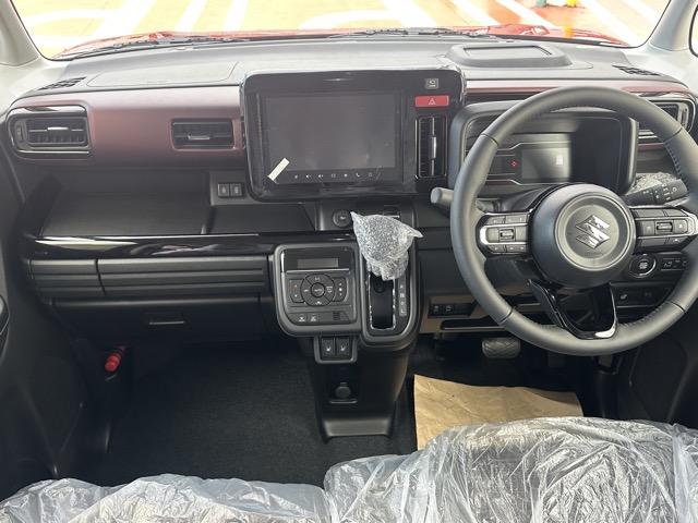 スペーシアカスタム ハイブリッドXS 全方位カメラ付きナビゲーション スマートキー LEDヘッドライト 両側パワースライドドア フルオートエアコン シートヒーター ロールサンシェード シートバックテーブル サーキュレーター 届出済未使用車(8枚目)