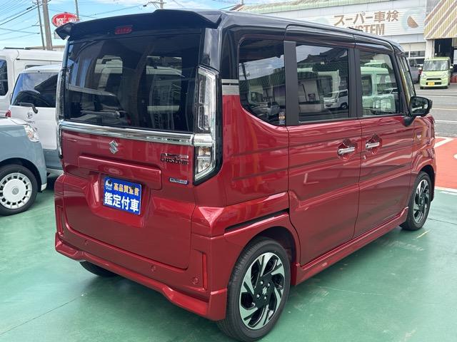 スペーシアカスタム ハイブリッドXS 全方位カメラ付きナビゲーション スマートキー LEDヘッドライト 両側パワースライドドア フルオートエアコン シートヒーター ロールサンシェード シートバックテーブル サーキュレーター 届出済未使用車(14枚目)