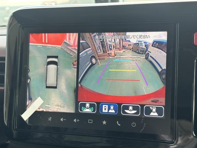 スペーシアカスタム ハイブリッドXS 全方位カメラ付きナビゲーション スマートキー LEDヘッドライト 両側パワースライドドア フルオートエアコン シートヒーター ロールサンシェード シートバックテーブル サーキュレーター 届出済未使用車(26枚目)