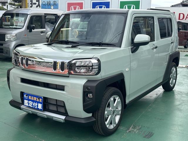 タフト G クロムベンチャー 特別仕様車 9インチスマホ連携ディスプレイオーディオ スマートアシスト LEDヘッドランプ スカイフィールトップ 運転席・助手席シートヒーター 電動パーキングブレーキ バックモニター 届出済未使用車(4枚目)