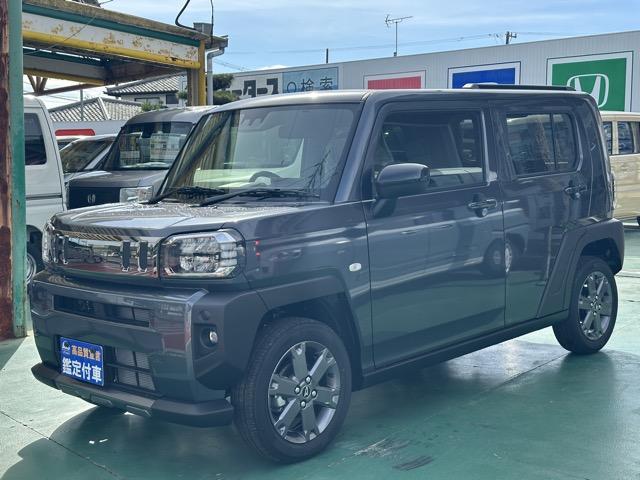 タフト Gターボ ダーククロムベンチャー 特別仕様車 9インチスマホ連携ディスプレイオーディオ スマートアシスト LEDヘッドランプ スカイフィールトップ 運転席・助手席シートヒーター 電動パーキングブレーキ バックモニター 届出済未使用車(4枚目)