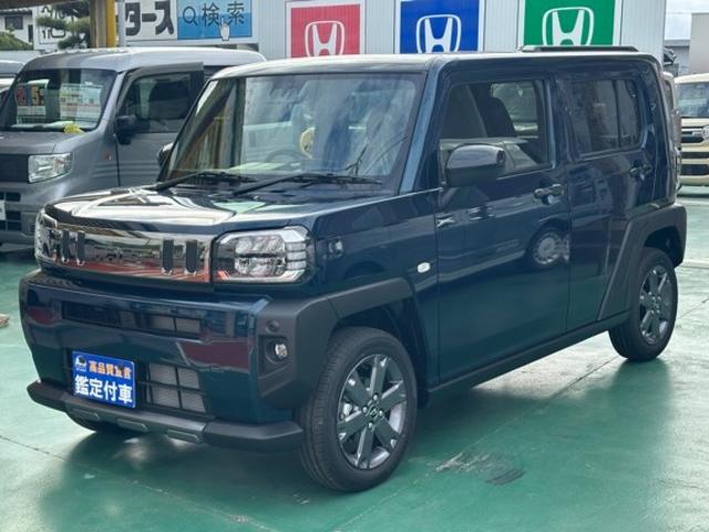 タフト G ダーククロムベンチャー 特別仕様車 9インチスマホ連携ディスプレイオーディオ スマートアシスト LEDヘッドランプ スカイフィールトップ 運転席・助手席シートヒーター 電動パーキングブレーキ バックモニター 届出済未使用車(4枚目)