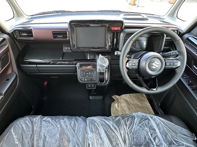 スペーシアカスタム ハイブリッドXSターボ 4WD スマートキー LEDヘッドライト 両側パワースライドドア フルオートエアコン シートヒーター&ハンドルヒーター ロールサンシェード シートバックテーブル サーキュレーター 届出済未使用車(9枚目)