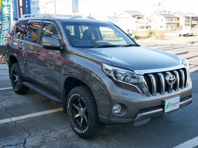 ランドクルーザープラド TX Lパッケージ メーカーナビ フェンダーミラーレス 寒冷地仕様 ETC2.0 クリアランスソナー 1オーナー 禁煙車 LEDヘッドライト ルーフレール 社外17インチアルミ 3列シート(2枚目)