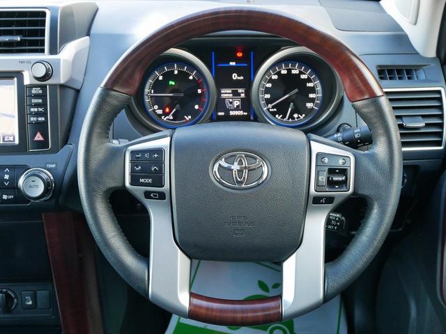 ランドクルーザープラド TX Lパッケージ メーカーナビ フェンダーミラーレス 寒冷地仕様 ETC2.0 クリアランスソナー 1オーナー 禁煙車 LEDヘッドライト ルーフレール 社外17インチアルミ 3列シート(9枚目)