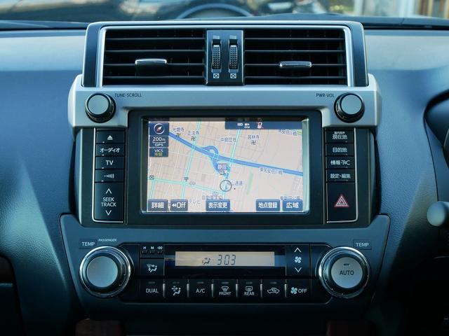 ランドクルーザープラド TX Lパッケージ メーカーナビ フェンダーミラーレス 寒冷地仕様 ETC2.0 クリアランスソナー 1オーナー 禁煙車 LEDヘッドライト ルーフレール 社外17インチアルミ 3列シート(14枚目)