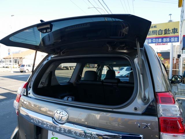 ランドクルーザープラド TX Lパッケージ メーカーナビ フェンダーミラーレス 寒冷地仕様 ETC2.0 クリアランスソナー 1オーナー 禁煙車 LEDヘッドライト ルーフレール 社外17インチアルミ 3列シート(36枚目)