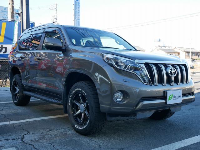 ランドクルーザープラド TX Lパッケージ メーカーナビ フェンダーミラーレス 寒冷地仕様 ETC2.0 クリアランスソナー 1オーナー 禁煙車 LEDヘッドライト ルーフレール 社外17インチアルミ 3列シート(50枚目)