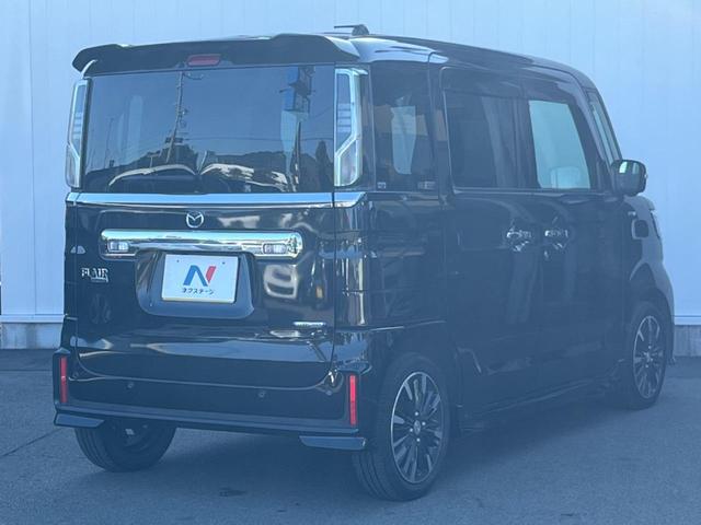 フレアワゴンカスタムスタイル ハイブリッドＸＴ　両側電動ドア　ＳＤナビ　全周囲カメラ　衝突被害軽減システム　ハーフレザーシート　シートヒーター　ＬＥＤヘッド　ビルトインＥＴＣ　クルコン　純正１５インチアルミ　車線逸脱警報　オートライト（18枚目）